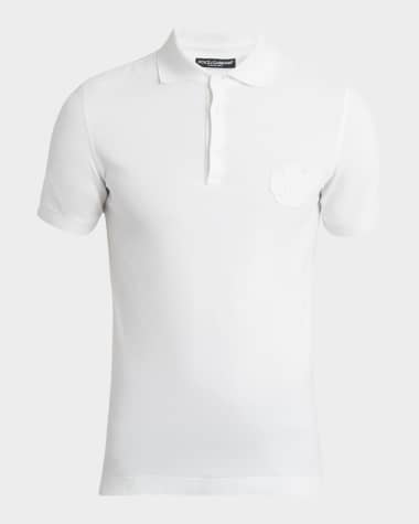 Dolce&Gabbana Men's Circle Logo Polo Shirt White