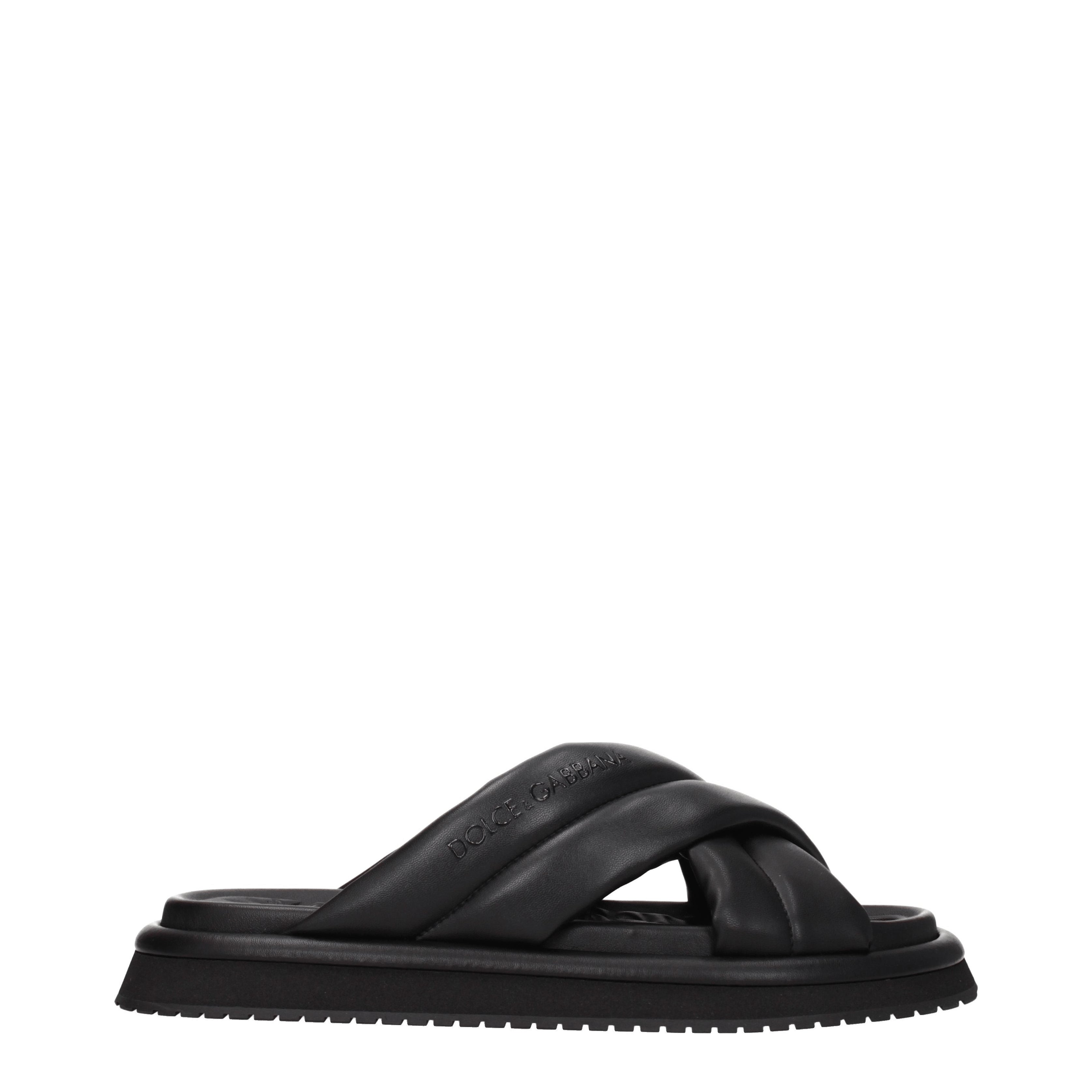 Dolce&Gabbana Slippers and Clogs Men Leather Black