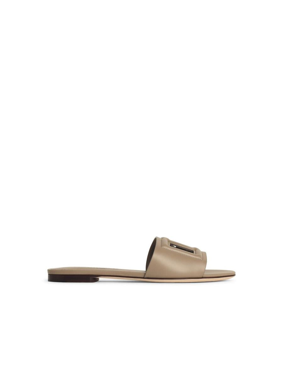 Dolce & Gabbana Beige Leather Slippers