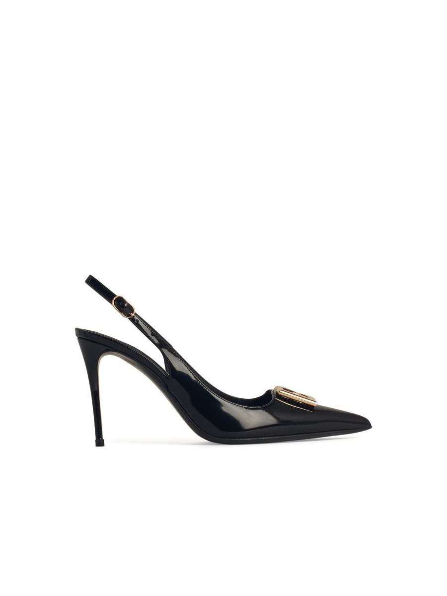 Dolce & Gabbana Black Leather Sling Back