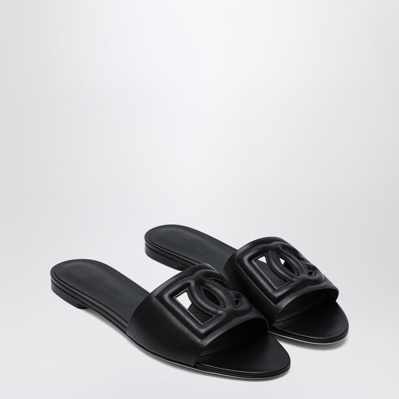 Dolce & Gabbana Black Leather Slipper