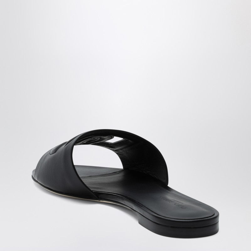 Dolce & Gabbana Black Leather Slipper