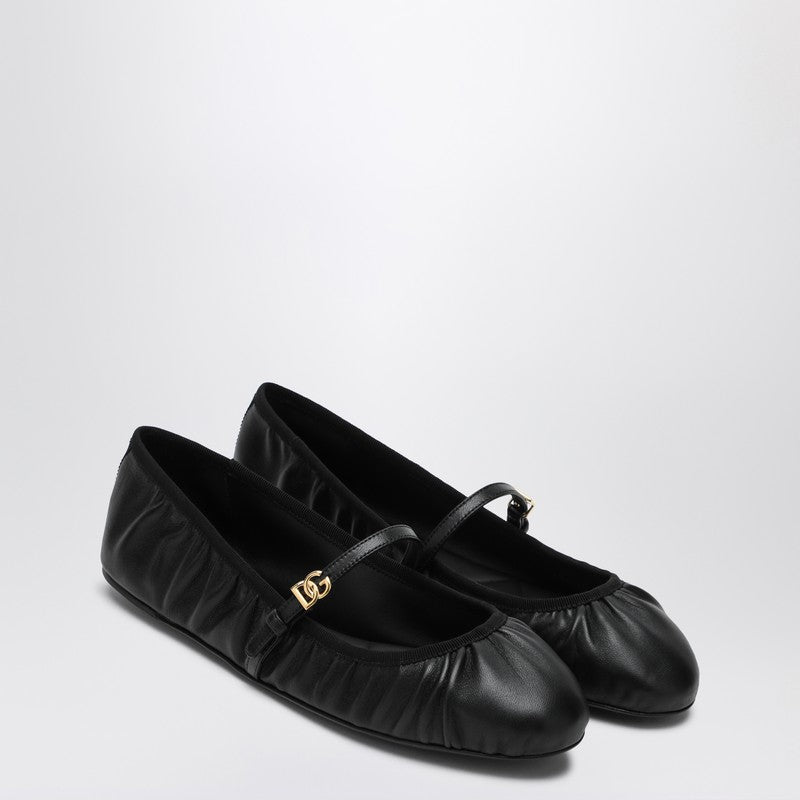 Dolce & Gabbana Black Nappa Ballerina
