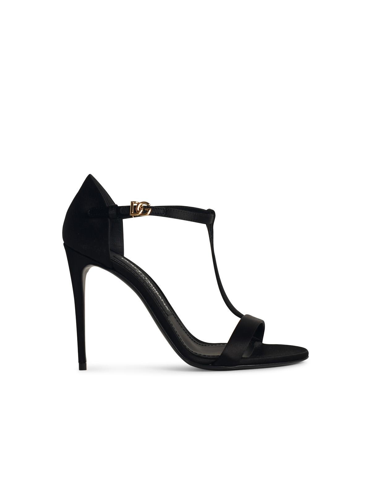 Dolce & Gabbana Black Satin Sandals