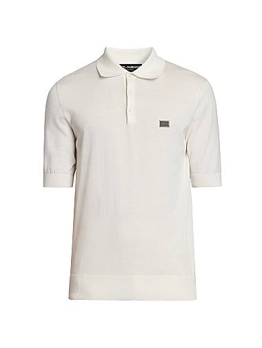 Dolce & Gabbana Cotton Knit Polo Shirt Bianco