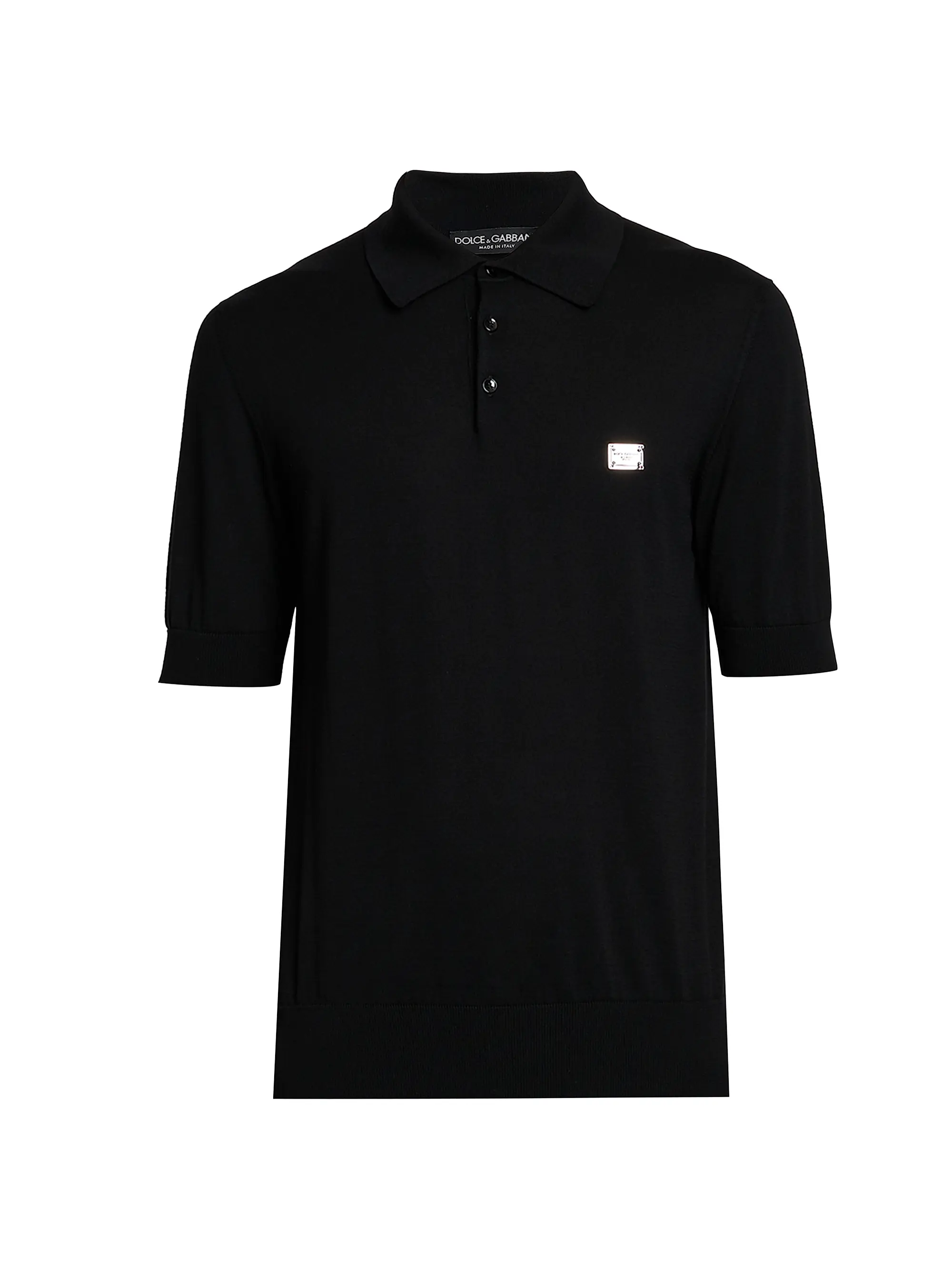 Dolce & Gabbana Cotton Knit Polo Shirt Nero