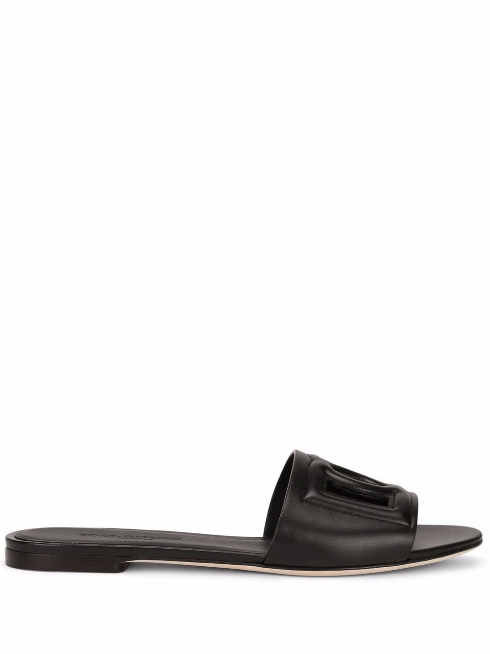 Dolce & Gabbana Dg Logo Leather Slides