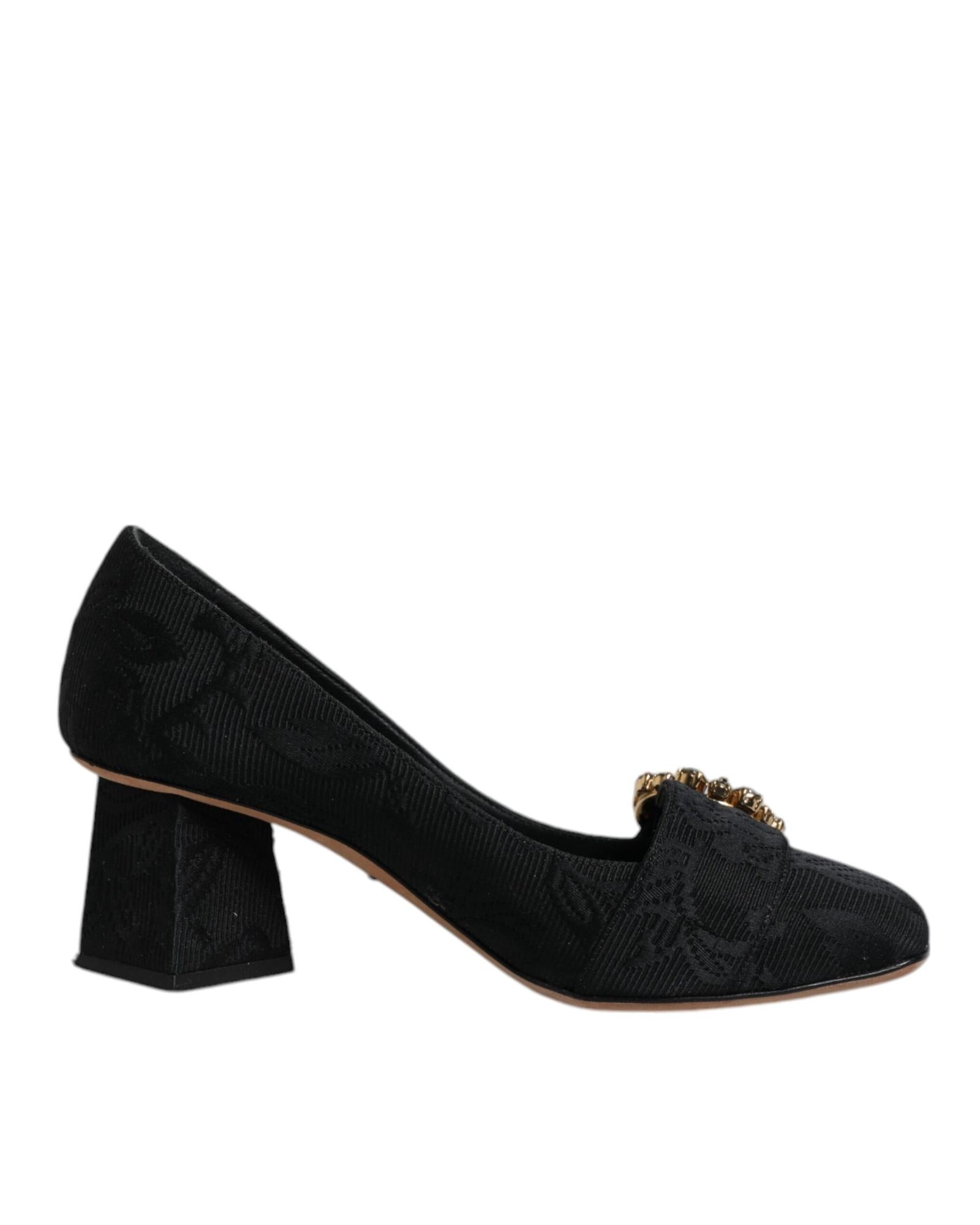 Dolce & Gabbana Embellished Brocade Crystal Jacquard Heels