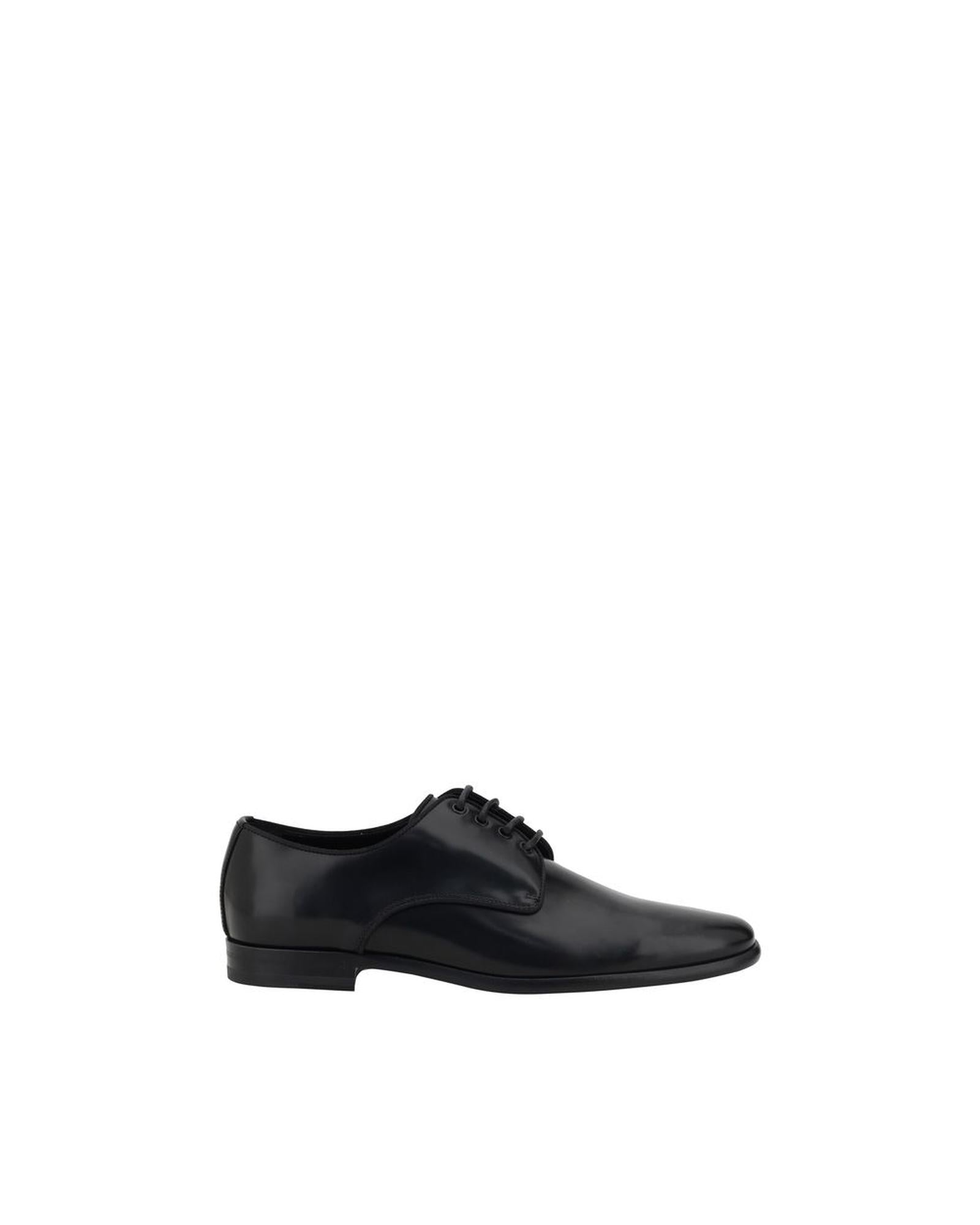 Dolce & Gabbana Leather Derby Shoes Classic Design Women Black Flats