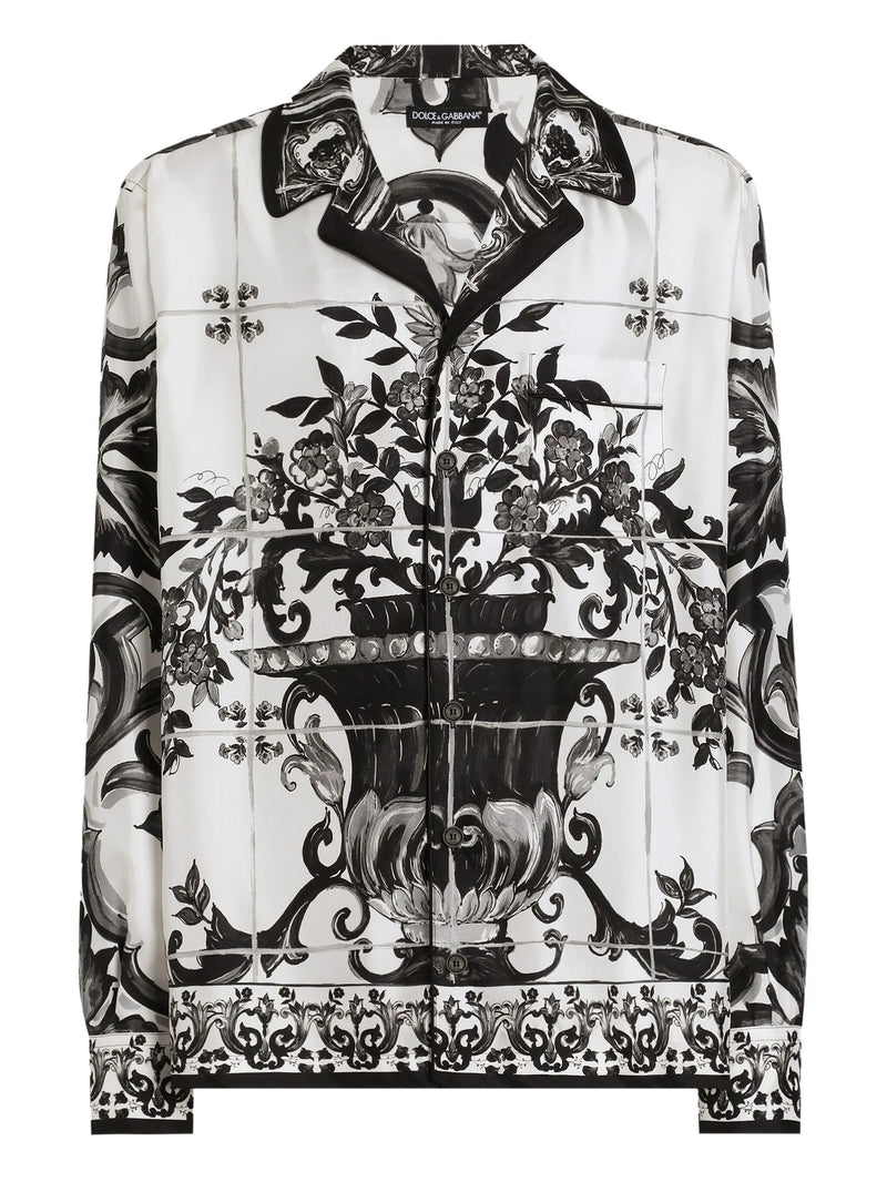 Dolce & Gabbana Majolica-print Silk Shirt