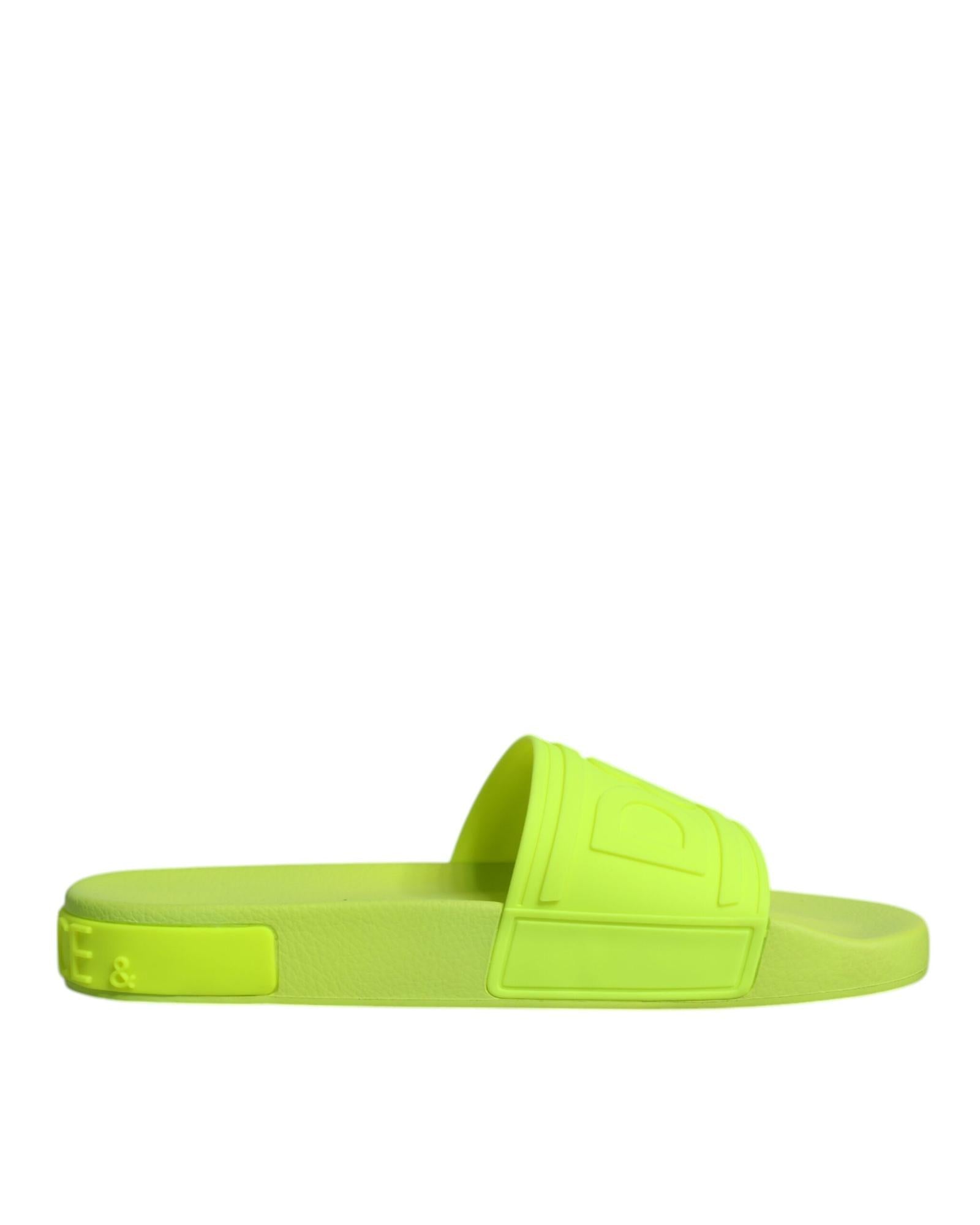 Dolce & Gabbana Portofino Slides Neon Yellow Style