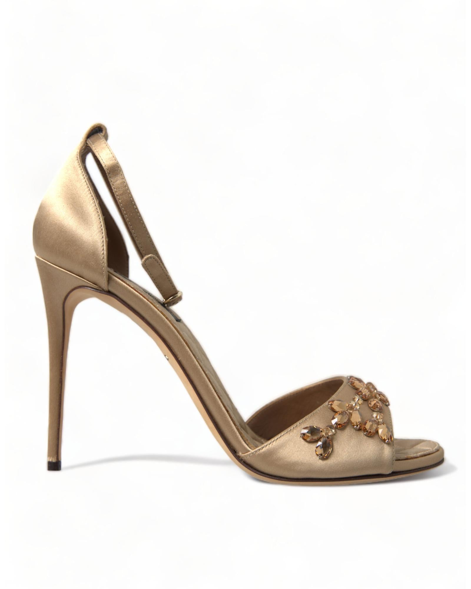 Dolce & Gabbana Satin Evening Sandals with Buckle Closure