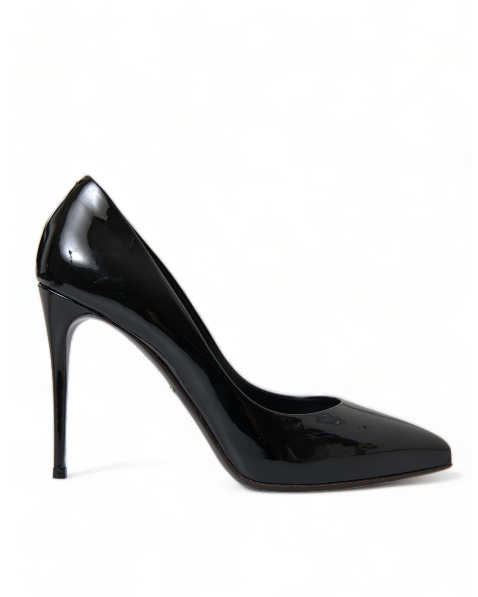 Dolce & Gabbana Women's Black Patent Leather Pointed Toe Pumps