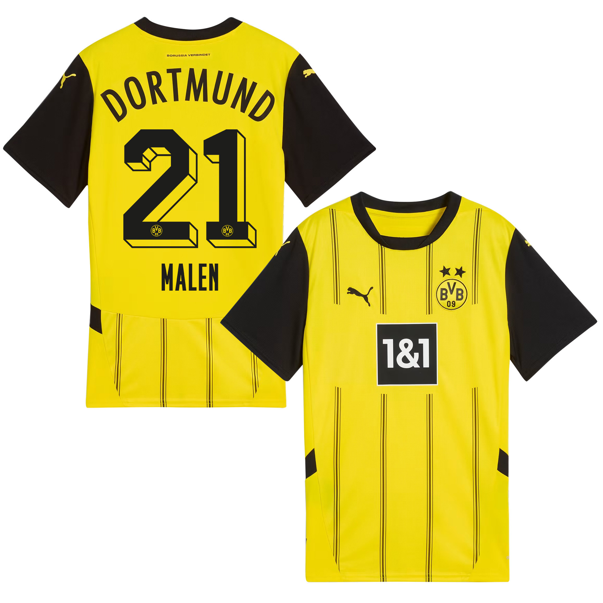 Donyell Malen 21 Borussia Dortmund 2024/25 Home Jersey - Yellow