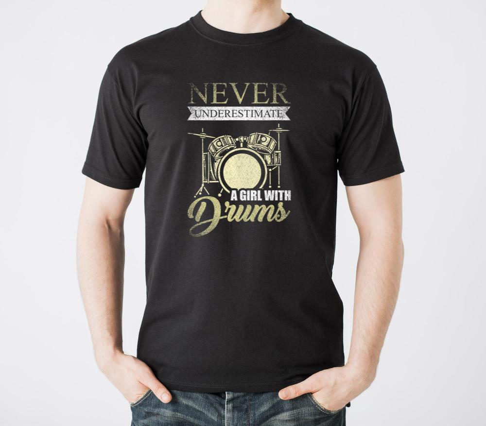 Drummer Girl Never Underestimate A Girl With - Unisex Standard T-Shirt