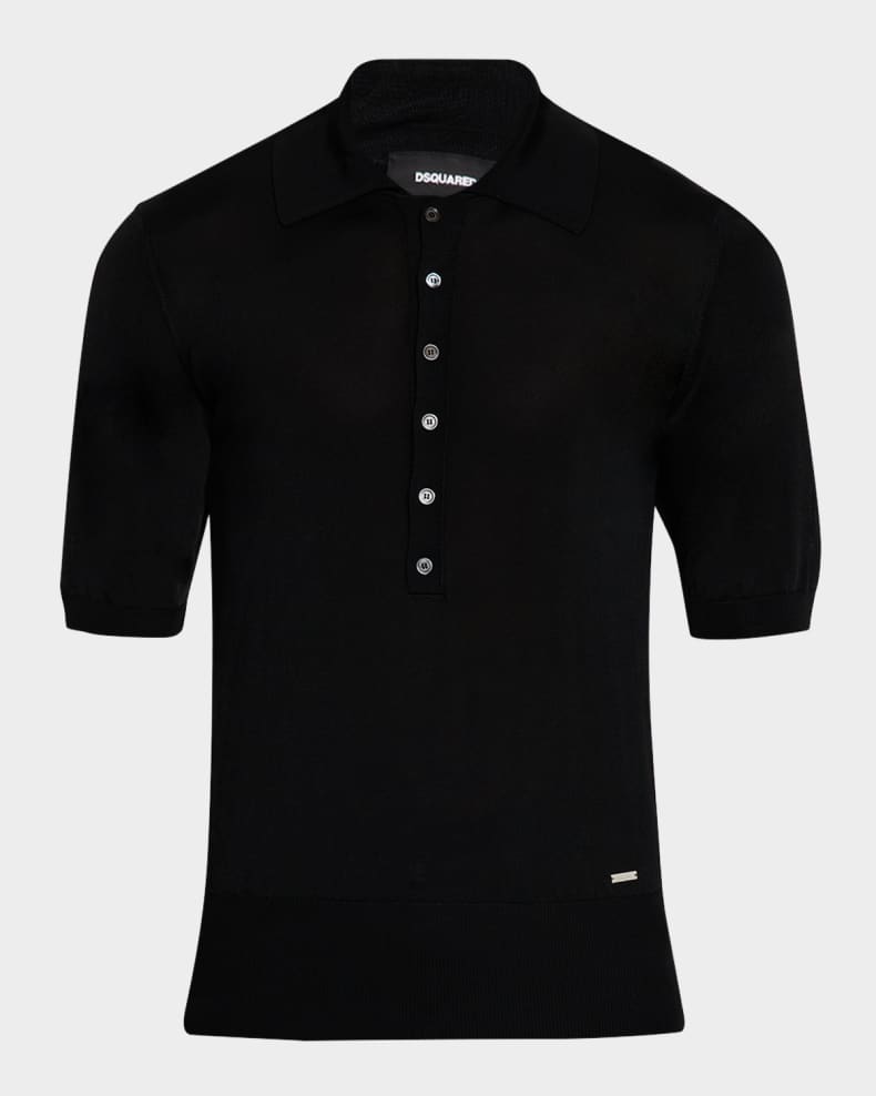 Dsquared2 Men's Knit Polo Shirt Black