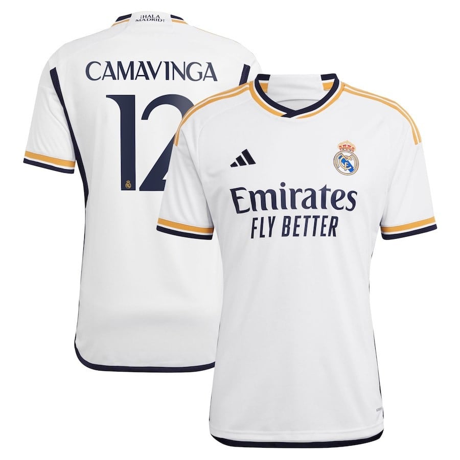 Eduardo Camavinga 12 Real Madrid 2023-24 Home Jersey - White
