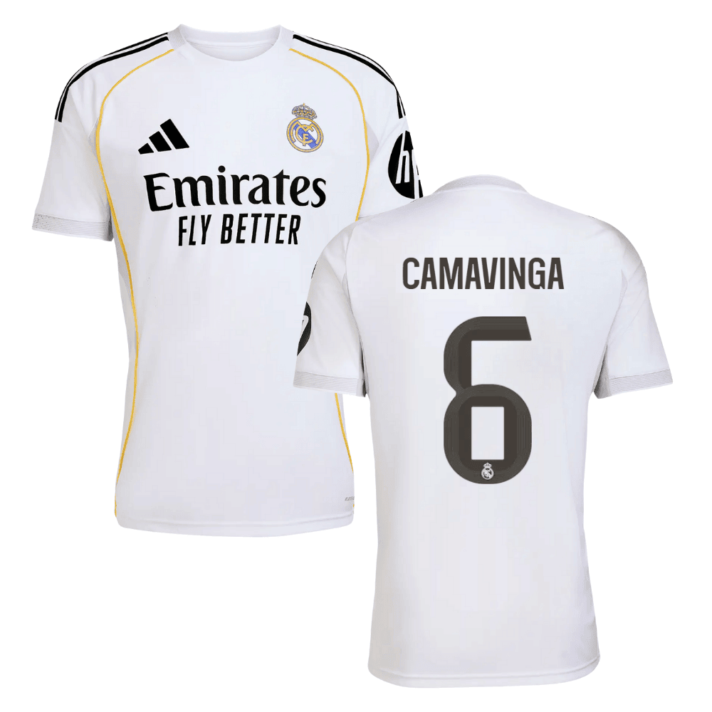 Eduardo Camavinga 6 Real Madrid 2025/26 Home Men Jersey - White