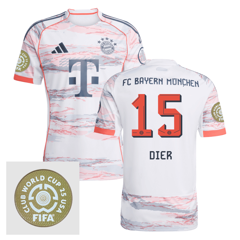 Eric Dier 15 Bayern Munich 2025/26 FIFA Club World Cup 25 USA Patch Away Men Jersey - White