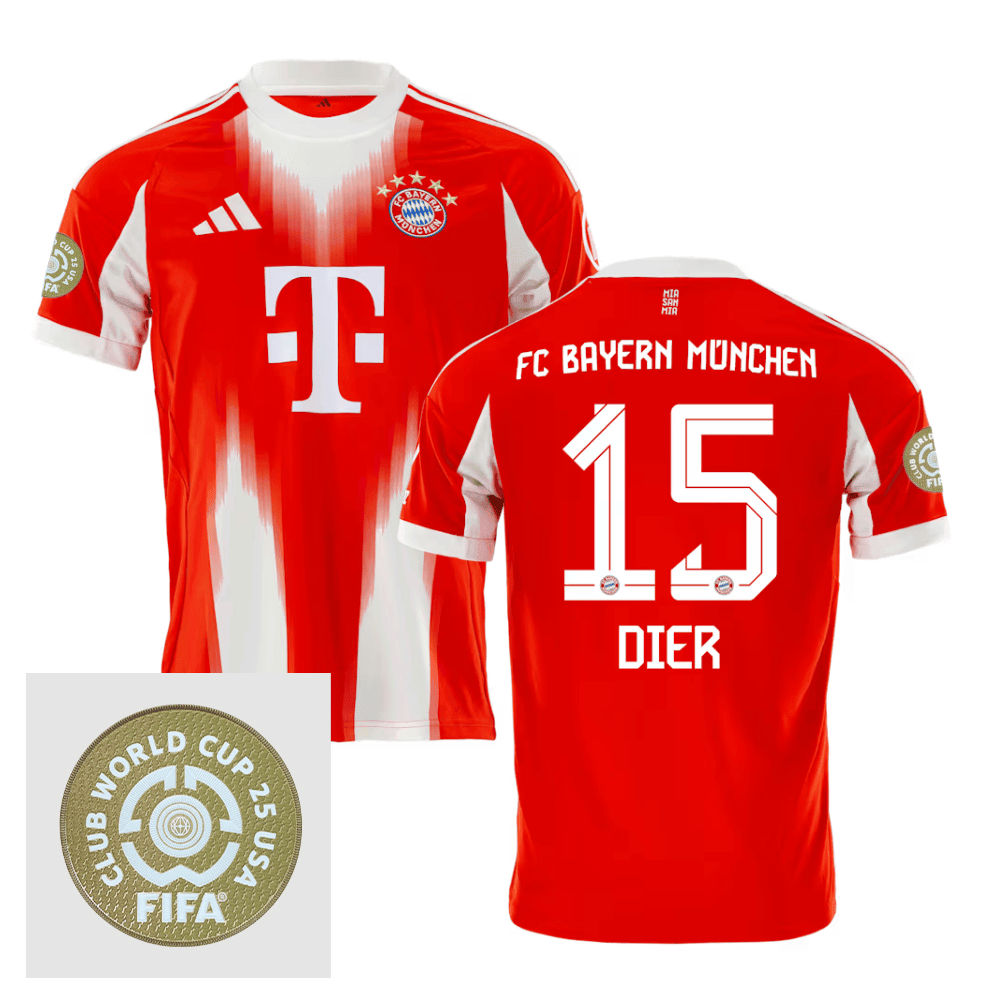 Eric Dier 15 Bayern Munich 2025/26 FIFA Club World Cup 25 USA Patch Home Men Jersey - Red
