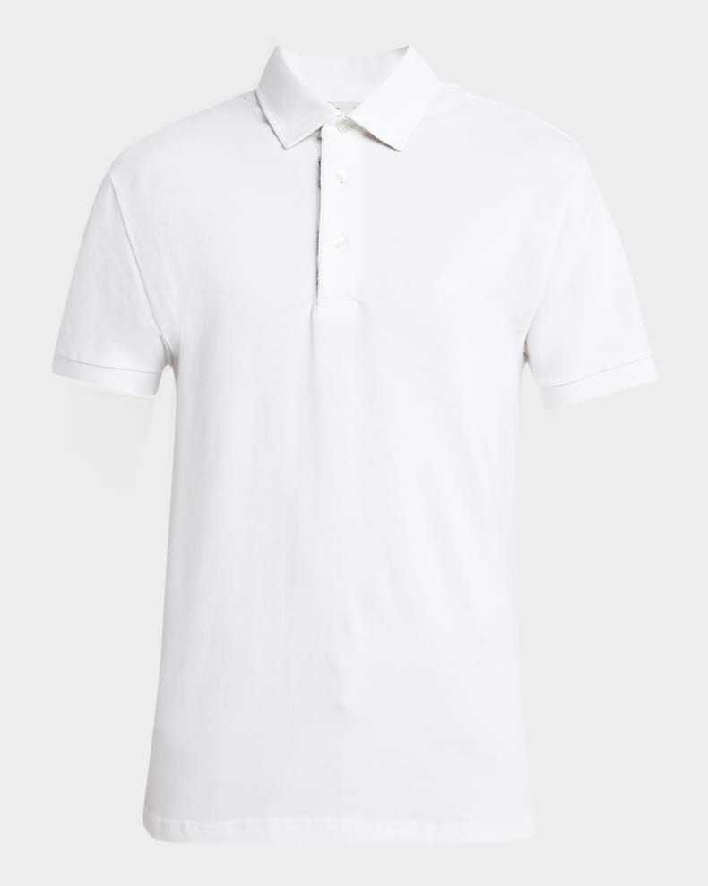Etro Men's Tipped Pique Polo Shirt White
