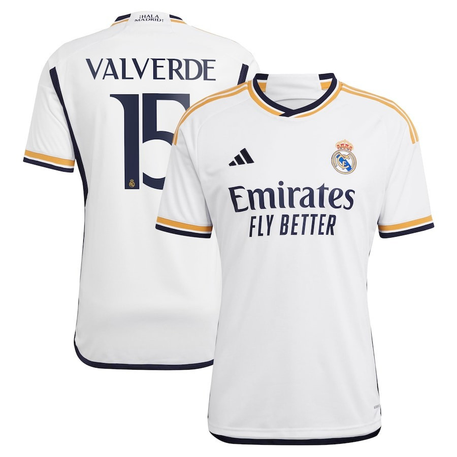 Federico Valverde 15 Real Madrid 2023-24 Home Jersey - White