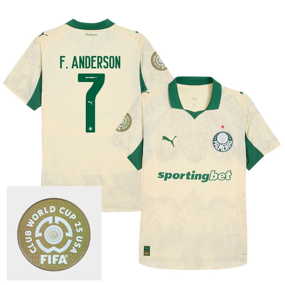 Felipe Anderson 7 SE Palmeiras x KidSuper 2025/26 FIFA Club World Cup 25 USA Patch Men Jersey - Yellow