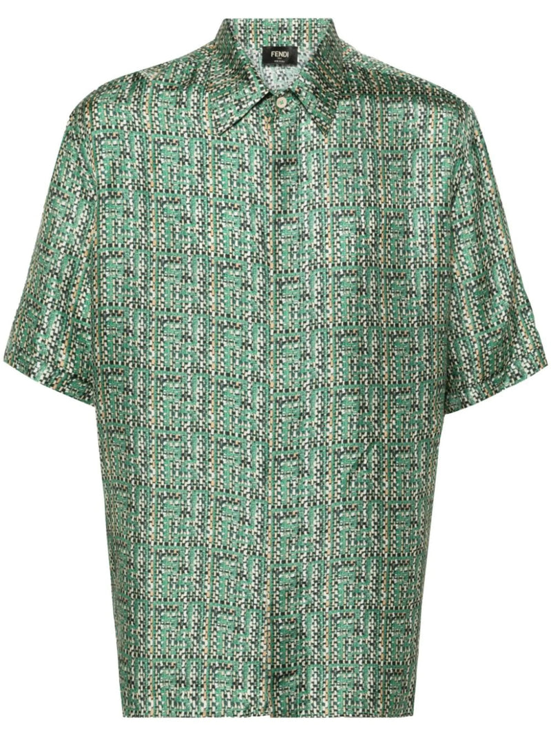 Fendi Abstract-print Silk Shirt