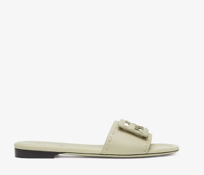 Fendi Baguette Sage Leather Slides