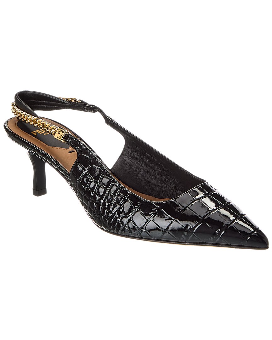 Fendi Colibri Lite Croc-Embossed Patent Slingback Pump
