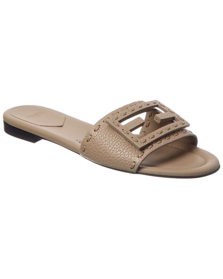 Fendi Ff Baguette Leather Sandal