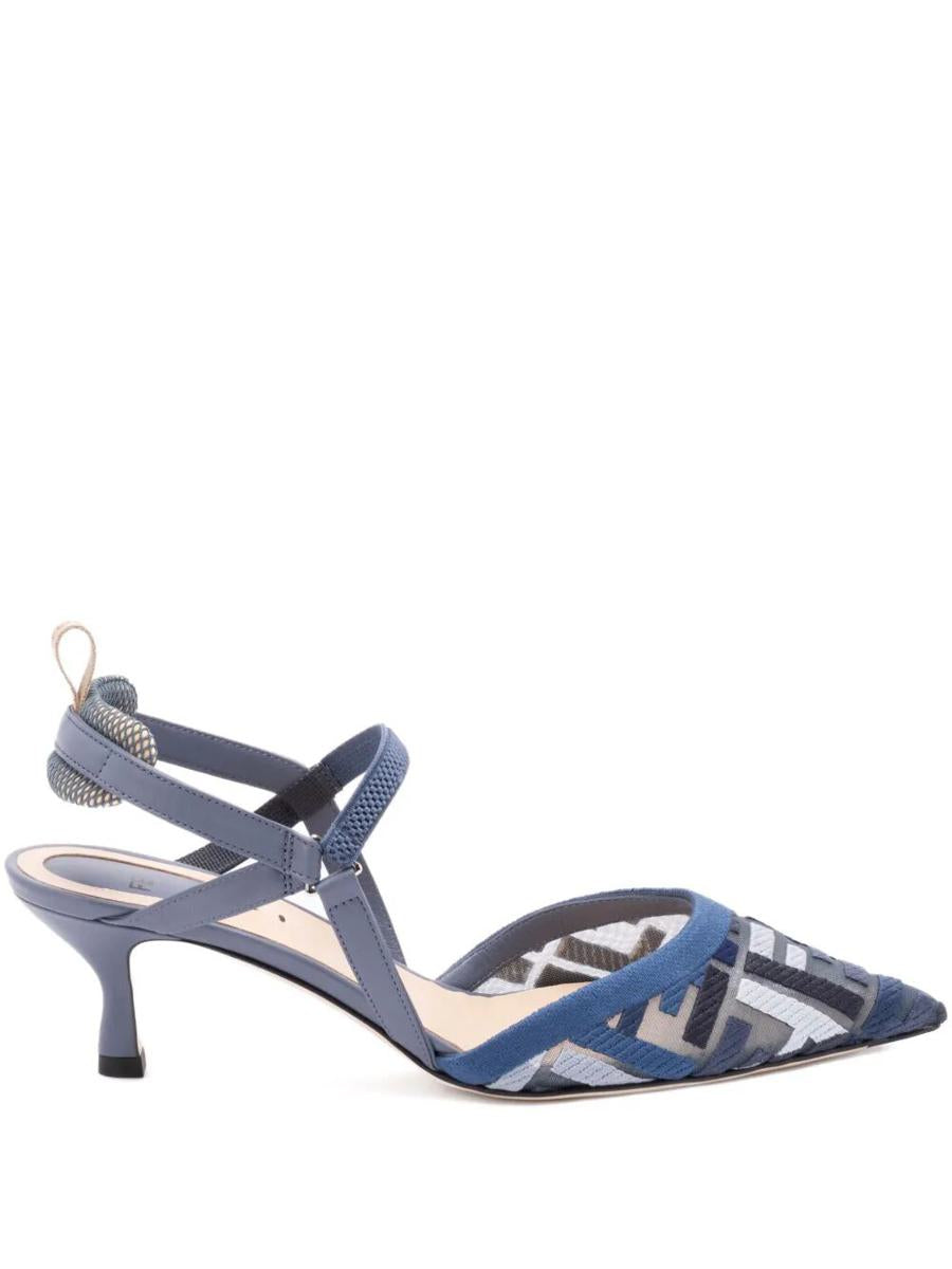Fendi Ff Embroidery Hummingbird Lite Mesh Slingback Shoes