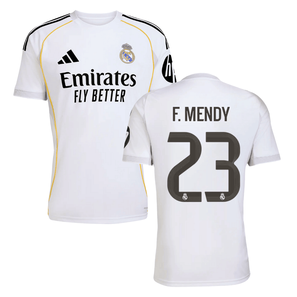 Ferland Mendy 23 Real Madrid 2025/26 Home Men Jersey - White