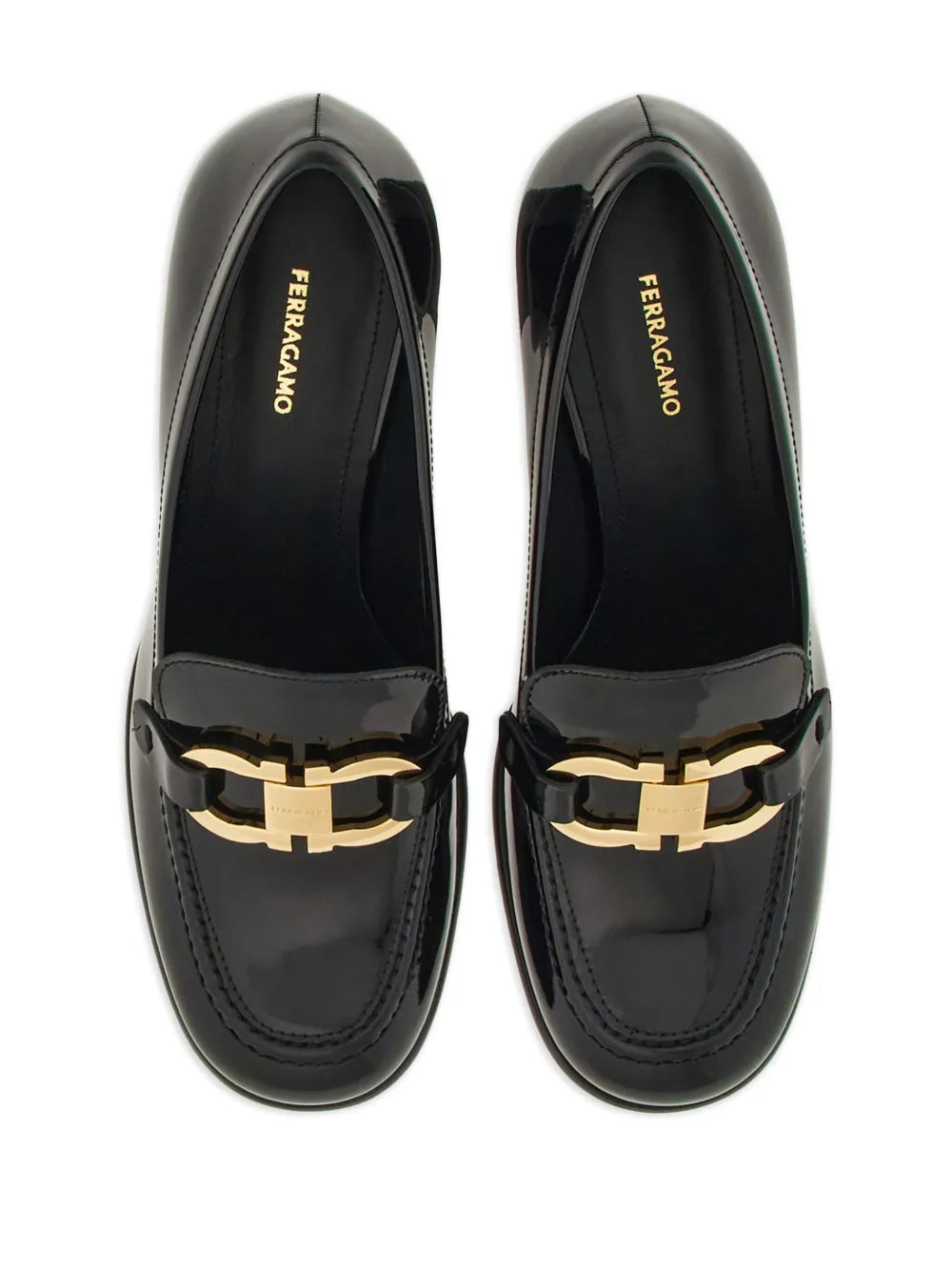 Ferragamo 60Mm Gancini-Buckle Patent Leather Pumps