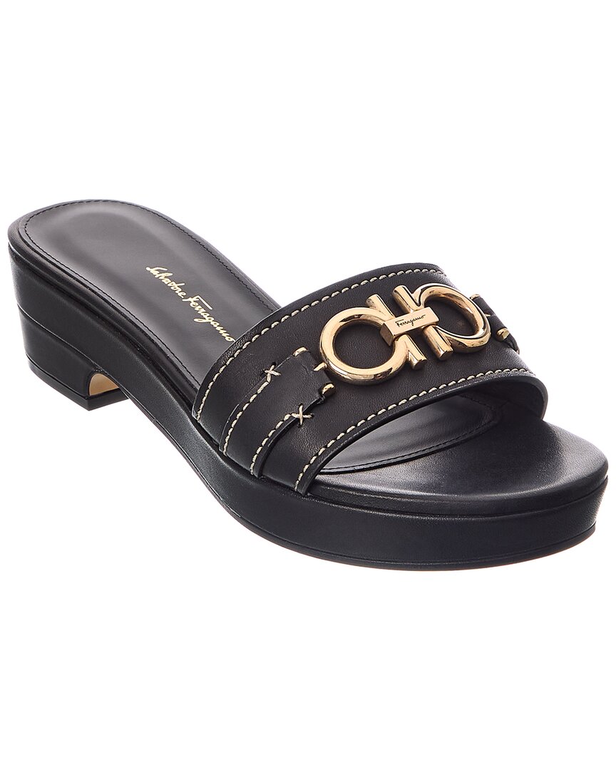 Ferragamo Gancini Leather Clog
