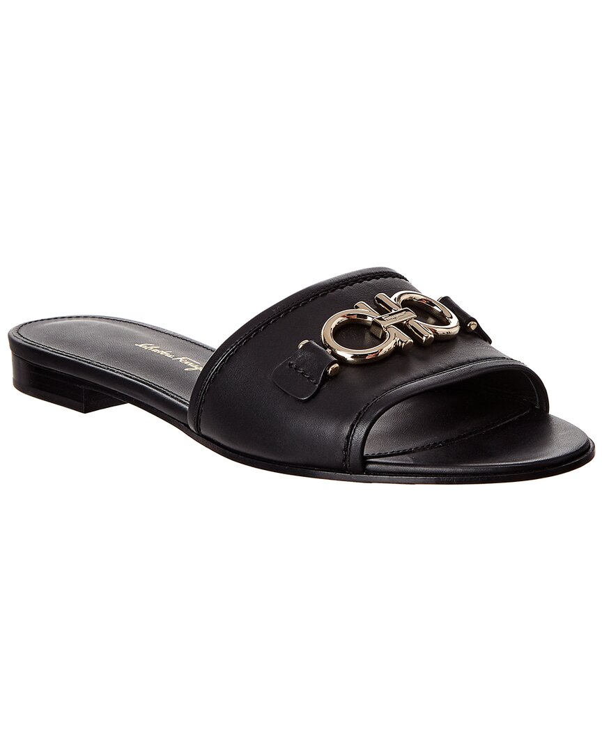 Ferragamo Gancini Leather Slide