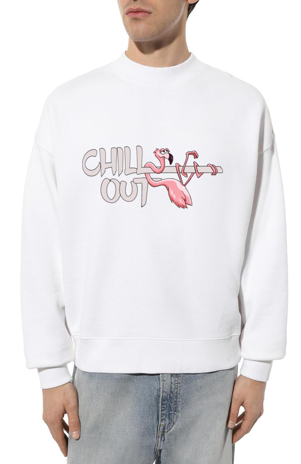 Flamingo chill out lazy funny chilling animal gift - Unisex Sweatshirt