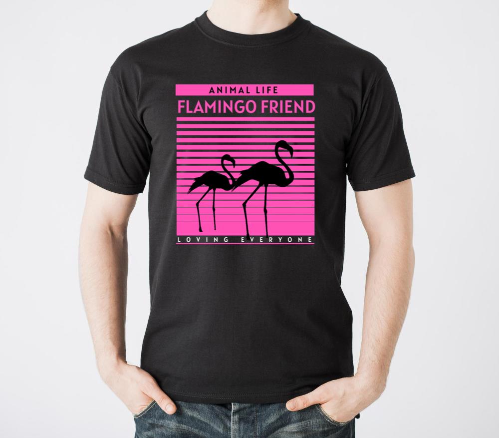 Flamingo Friend  Retro Animal Life Design - Unisex Standard T-Shirt