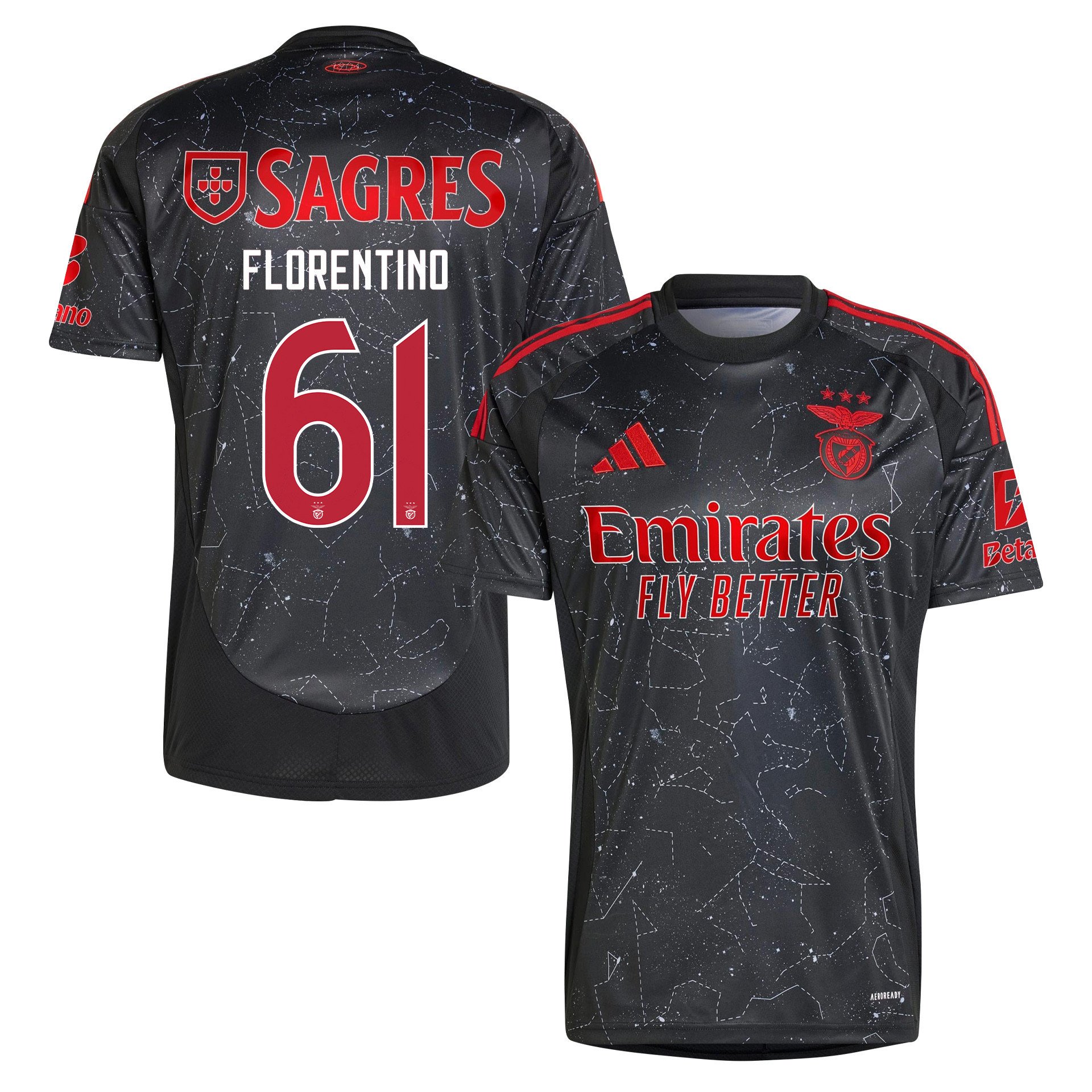 Florentino 61 S.L. Benfica 2024/25 Away Men Jersey - Black