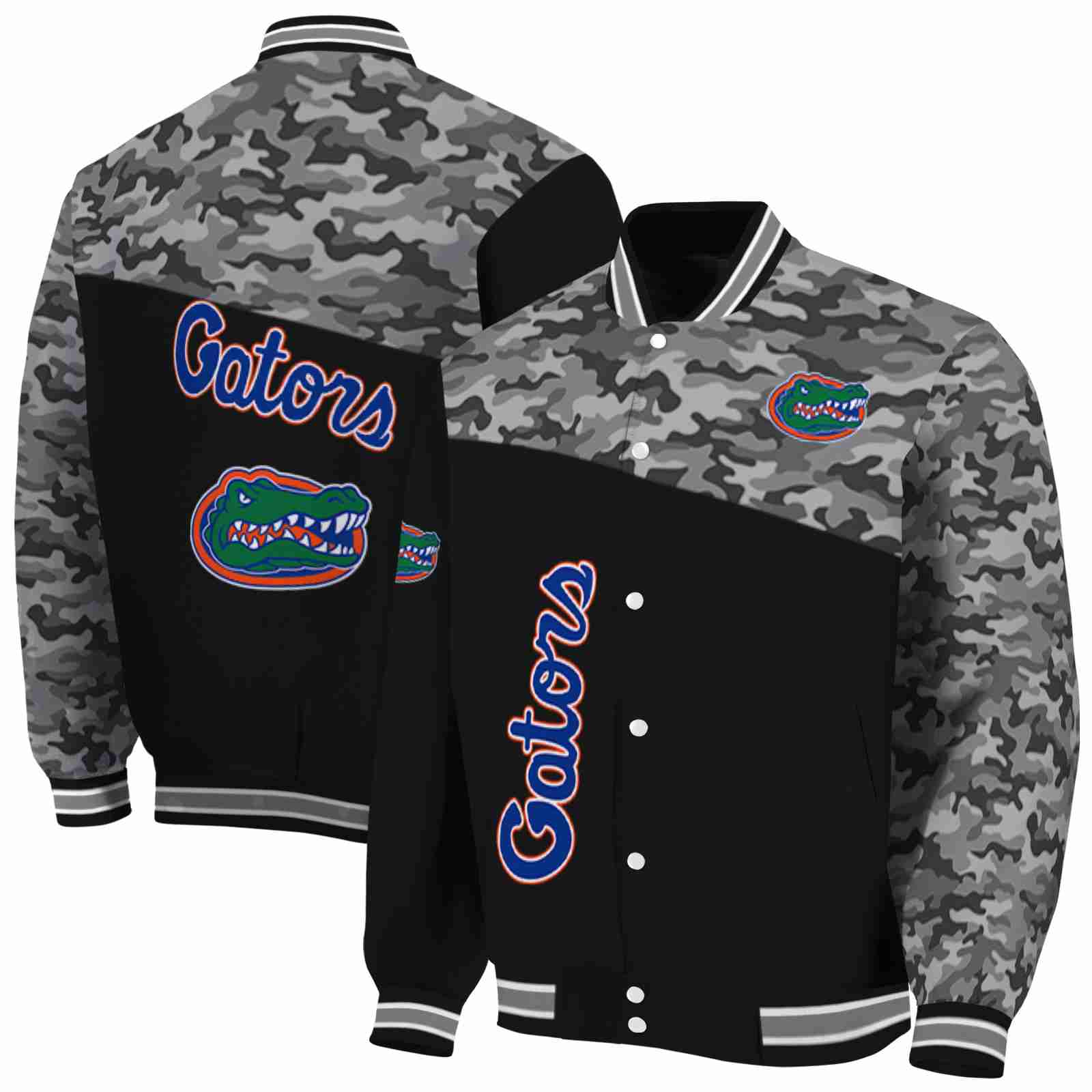 Florida Gators Camo Patchwork Black Jacket NBA Jacket Gift For Sport Team Fans 