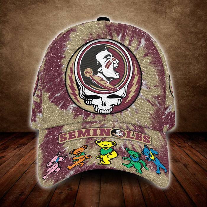 Florida State Seminoles Grateful Dead Band 3D Baseball Cap Purple CNI283