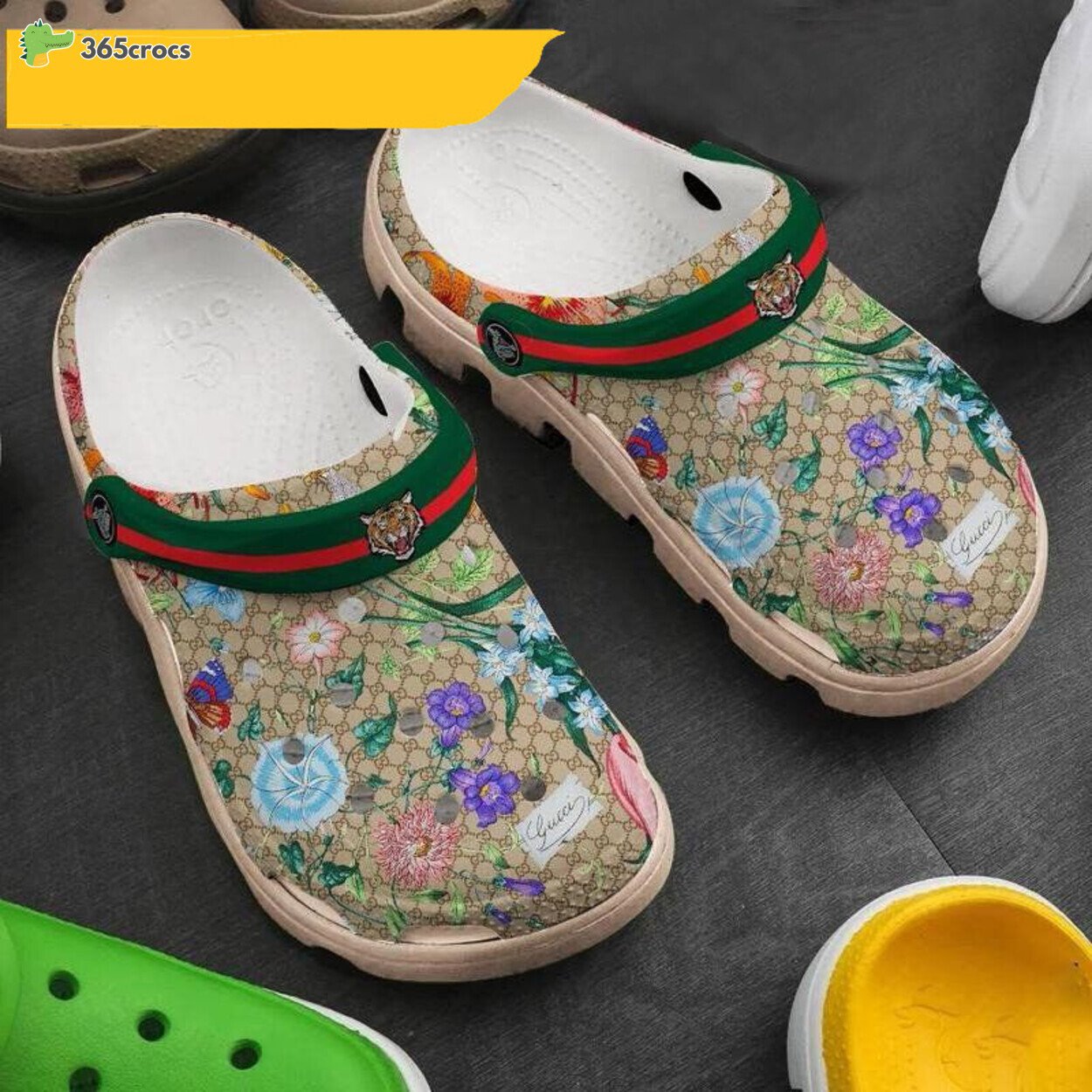 Flower Tiger Gucci Crocs Slippers Embrace Stylish Comfort 
