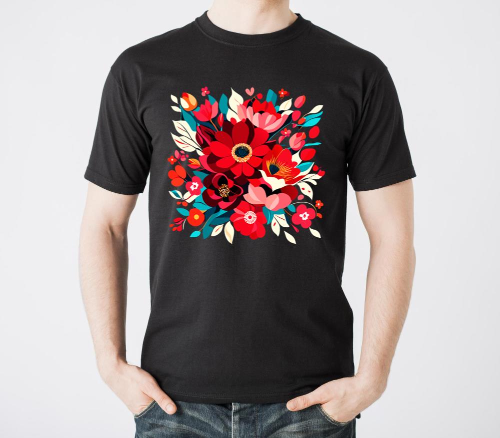 Flowers illustration Vector Art Harmony in Bloom - Unisex Standard T-Shirt