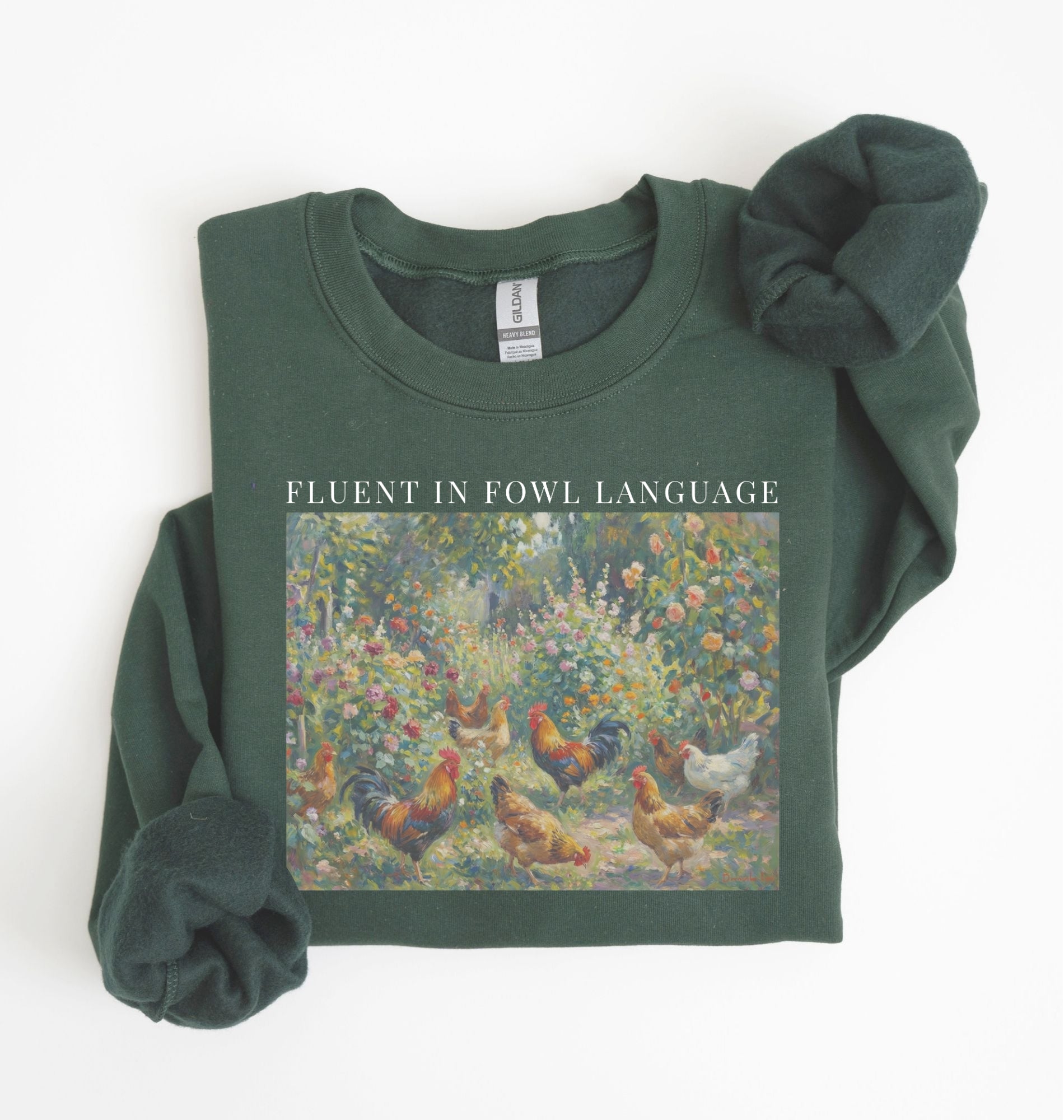 Fluent in Fowl Language Sweatshirt | Chicken Lover Farm Gift 4