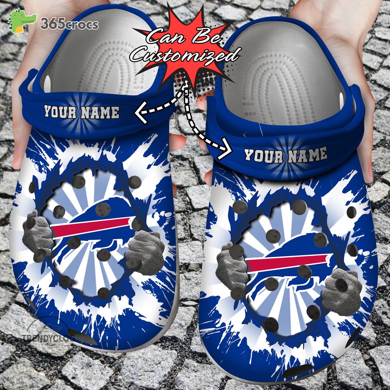 Football Personalized Buffalo Bills Hands Ripping Light Clog Shoes
