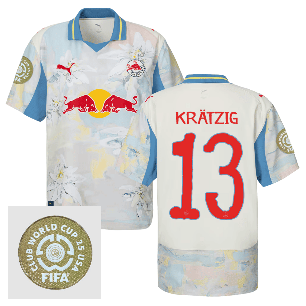 Frans Krtzig 13 Red Bull Salzburg x KidSuper 2025/26 FIFA Club World Cup 25 USA Patch Men Jersey - Beige