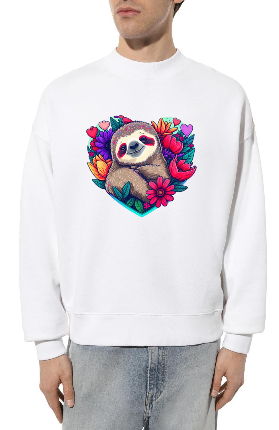 Funny Cute Sloth Valentines Day, Cute Sloth - Unisex Sweatshirt