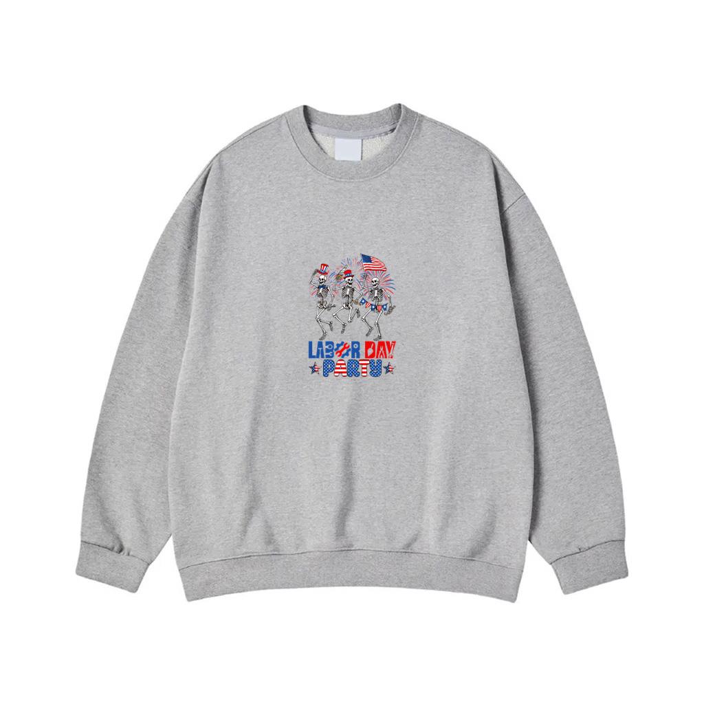 Funny Happy Labor Day Party Skeletons USA Flag Union Workers 2