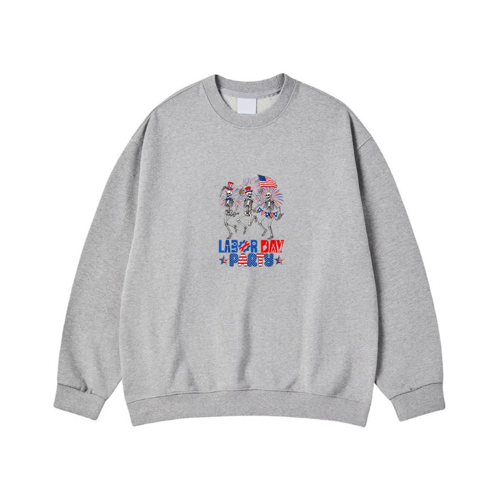 Funny Happy Labor Day Party Skeletons USA Flag Union Workers 2