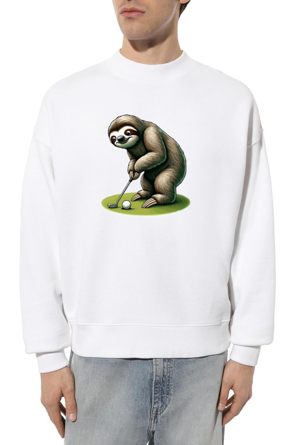 Funny Sloth Golfing_1 - Unisex Sweatshirt